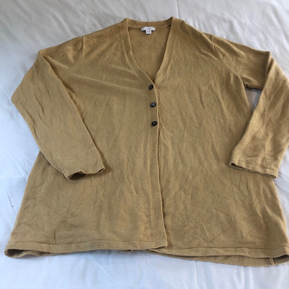 J. Jill Linen Blend 3 Button Cardigan